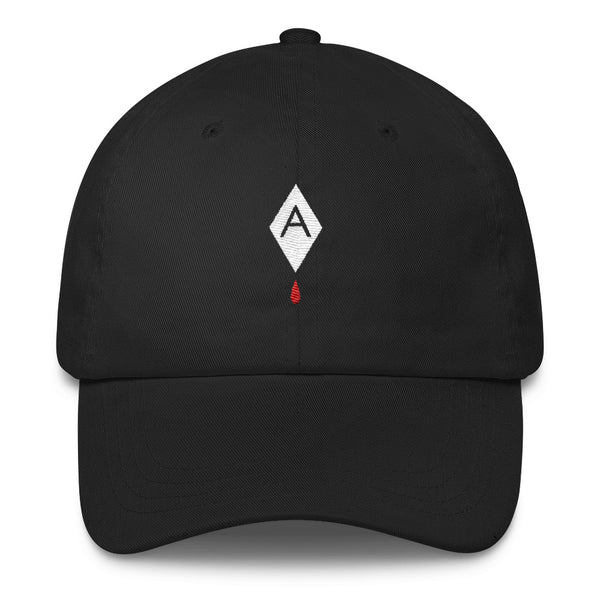 Diamond Blood Drop // UNSTRUCTERED TWILL HAT // BLACK