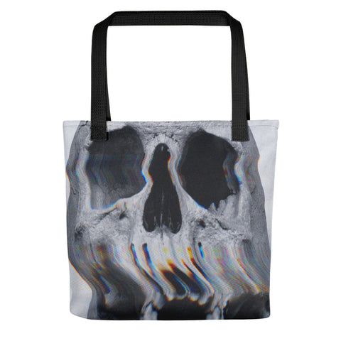 Wavy Skull // All Over Printed Tote Bag