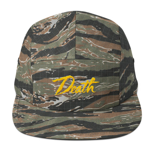 Death // 5 Panel Hat // Gold Embroidery